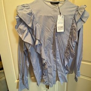 Zara pin stripe button down
